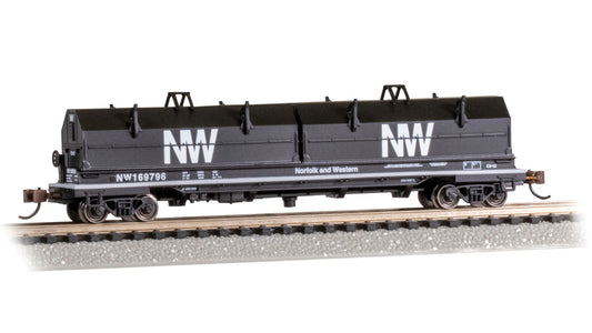N Bachmann Silver Series 55' Steel Coil Car w/ Angled Hood Norfolk & Western #169796