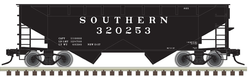 HO Atlas Trainman 2-Bay Offset Hopper Flat End Southern